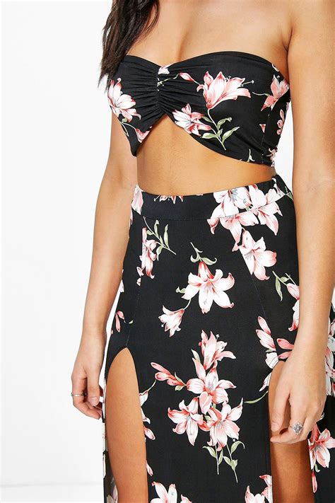 Floral Bandeau And Maxi Skirt Co Ord Set Skirt Co Ord Summer