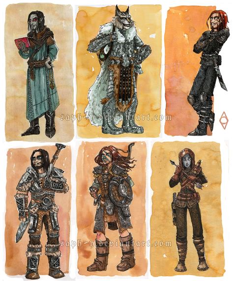 A Bunch of Skyrim Characters by Saph-y on DeviantArt