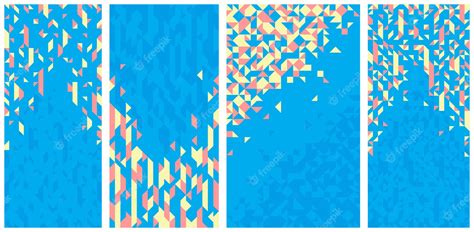 Premium Vector Abstract Mosaic Vector Backgrounds Set Blue