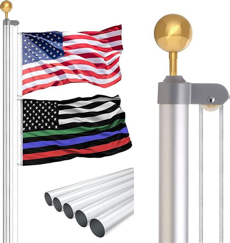 Buy RUFLA 20FT Black Flag Pole Kit With 3 X5 American Flag Heavy Duty