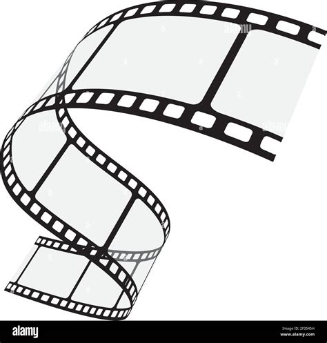 3d Film Strip In Wave Shape Isolated Vector Illustration Movie And