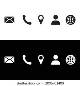 Set Icon Business Card Black White Stock Vector (Royalty Free ...