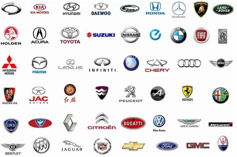 Many Different Car Logos Are Shown In This Image And There Is No Image