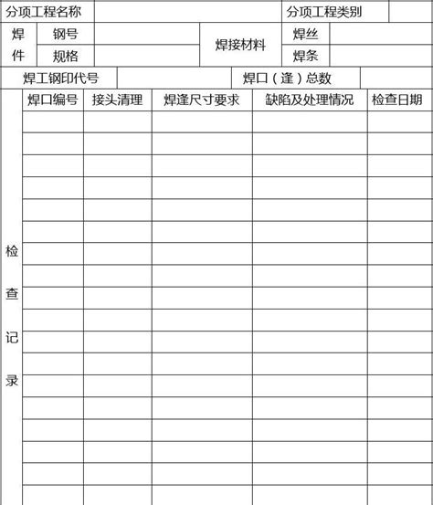 焊接自检记录表word文档在线阅读与下载免费文档