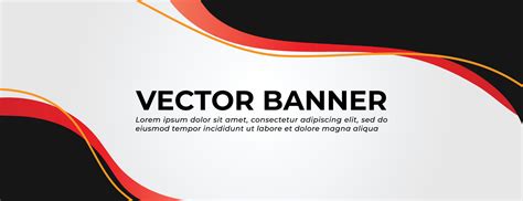 Black and Red Vector Banner with Waves Template Design 17554216 Vector ...