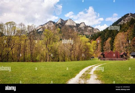 Dirt Road Leading To Trzy Korony Three Crowns Peak In Pieniny