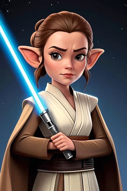 Star Wars Jedi Cartoon Character 3D Animation Illustration Guide