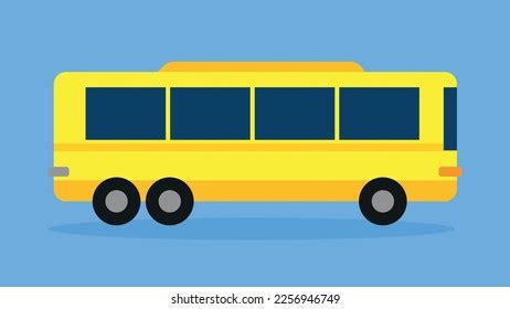 Yellow Bus Cartoon Vector Illustration Stock Vector (Royalty Free ...