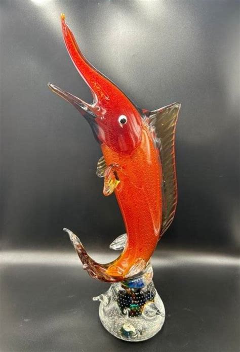 Large Murano Art Glass Swordfish Sculpture Auction