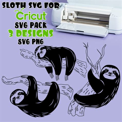 3 Sloth Svg For Cricut Files Masterbundles