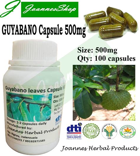 Guyabano capsules (leaves) 500mg 100 capsules | Lazada PH