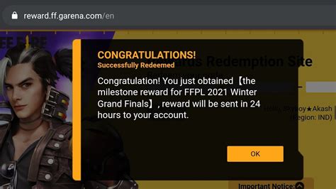 Ffpl Redeem Code Rewards Winter Grand Finale Live Watching