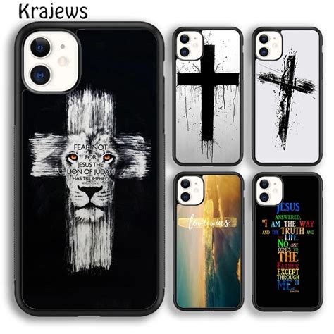 Krajews Christian Jesus The Cross Black Plastic Phone Case For Iphone