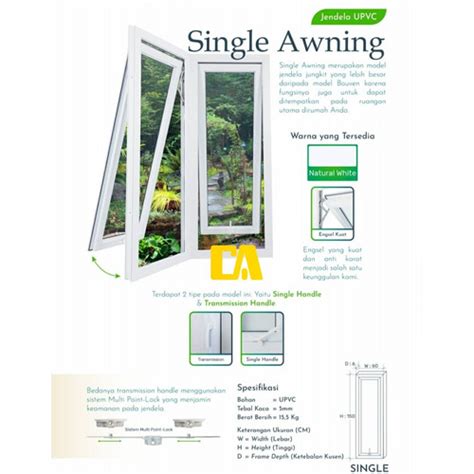 Jual Jendela Upvc Single Awning X L Jendela Dorong Single Kamar