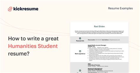 Humanities Student Resume Examples & Writing Guide 2024 | Kickresume