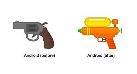 Google turns pistol emoji into water gun in new update