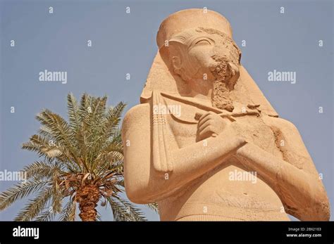 Large Statue Of Ramses Ii At The Ancient Egyptian Karnak Temple In