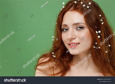 Beautiful Gorgeous Smiling Gentle Half Naked Stock Photo