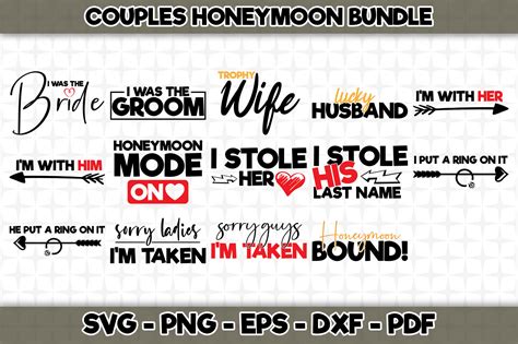 Couples Honeymoon Bundle Designs Included Svg Cut Files By