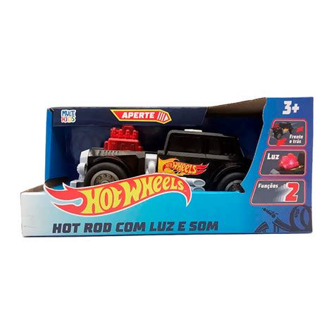 Hot Wheels Hot Rod Luz E Som Preto Dor Mi Brinquedos