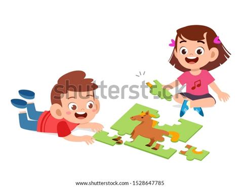 118,556 Kids playing puzzle game 스톡 벡터, 이미지 및 벡터 아트 | Shutterstock