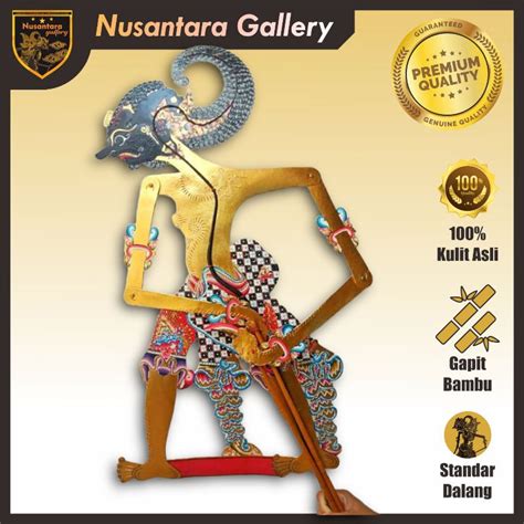 Jual Wayang Kulit Kerbau ASLI Werkudoro Bima Alusan Ukuran Standar