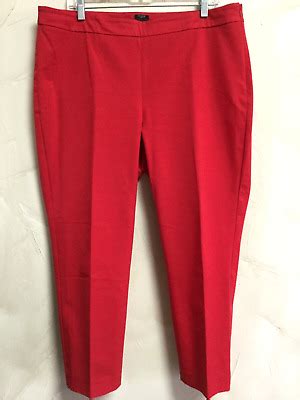 Talbots Womens Size Curvy 16P Chatham Pants Ankle Red Pockets Stretch