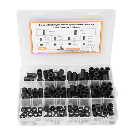 150Pcs Nylon Spacers Assortment Round Plastic For Screws Hardware