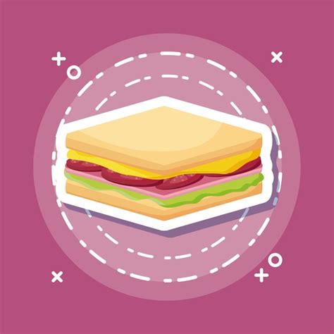 Premium Vector Sandwich Icon Over Purple Background Colorful Design