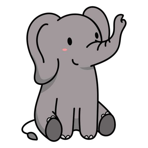 Design Png E Svg De Ilustração De Elefante Fofo Sentado Para Camisetas