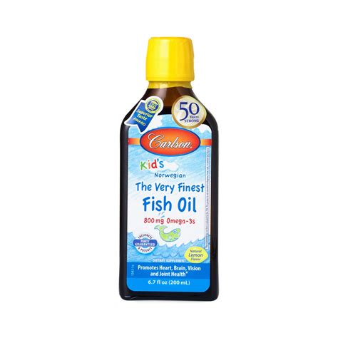 Lemon Flavor Kids Very Finest Fish Oil By Carlson Labs Thrive Market