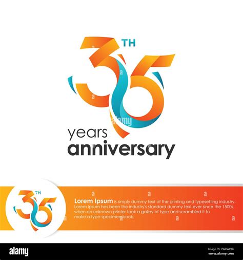 35th Anniversary Logotype Design Colorful Design Template Vector Illustration Stock Vector