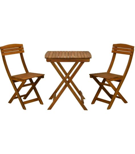 Set Table 2 Chaises De Jardin Pliable En Bois D Acacia