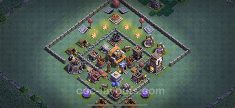 Top Builder Hall Level 5 Anti Everything Base With Link Clash Of Clans Bh5 Copy 42