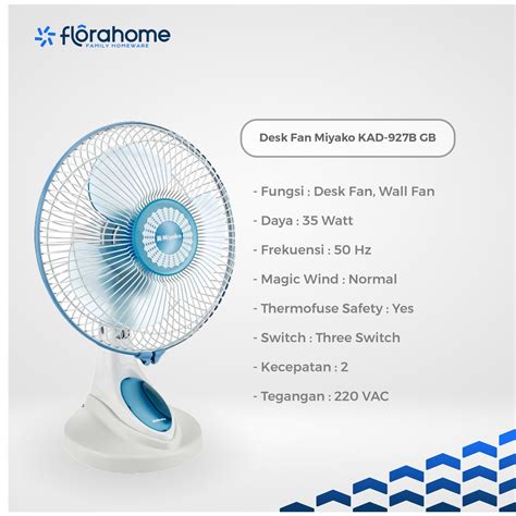 Jual Miyako Kipas Angin Duduk Minimalis Desk Fan Miyako KAD 927B GB