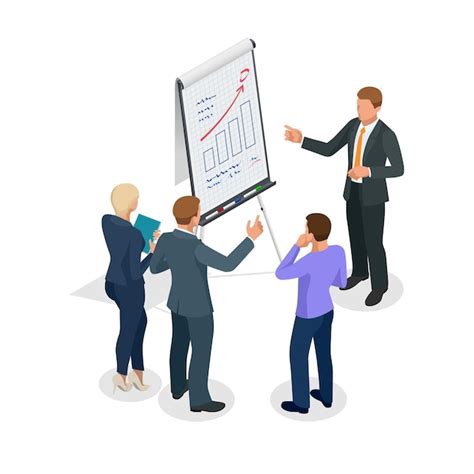 Premium Vector Isometric Group Of Business People Looking At The