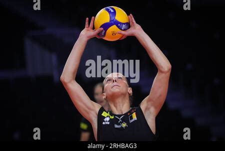 Belgium S Britt Herbots Pictured In Action During A Friendly Volleyball