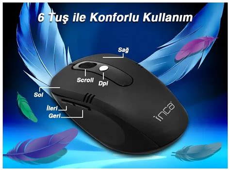 Inca IWM T373S 2 4Ghz 1600 DPI Kablosuz Nano Alıcılı Rubber Siyah Mouse