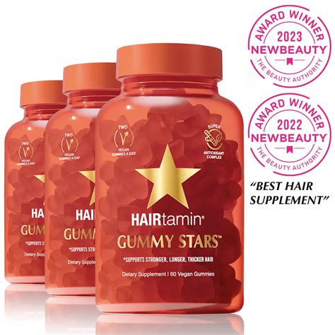 Gummy Stars 1 Month Supply Hair Growth Supplements Hairtamin