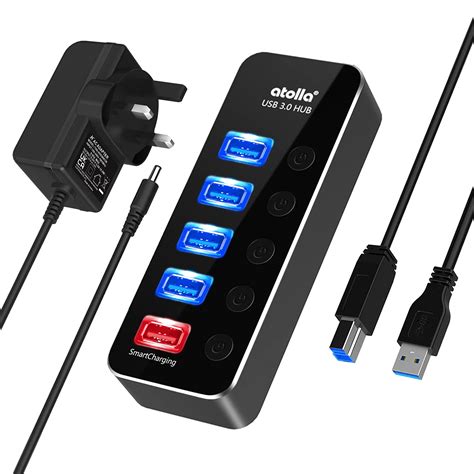 Buy Atolla Usb Hub Powered 4 Port Usb 30 Data Hub1 Smart Usb