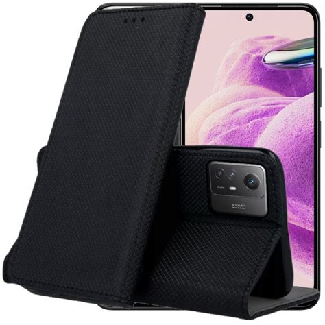 Etui Z Klapk Do Xiaomi Redmi Note S G Czarne Zamykane Magnetyczne