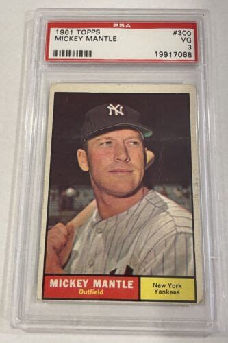 Topps Mickey Mantle Psa Vg Centered Ebay