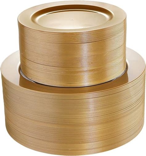 Amazon I Pieces Solid Gold Disposable Plates Gold