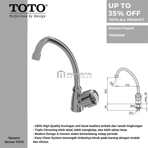 Jual Kran Sink TOTO TX603KM Kran Cuci Piring TX 603 KM Cold Only