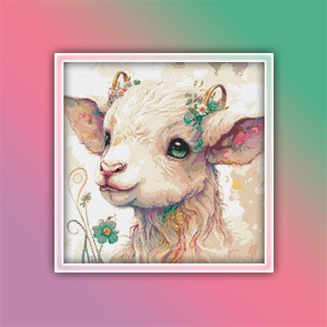 Goat Cross Stitch Pattern 10 Instant Pdf Download Ram Watercolor Cross