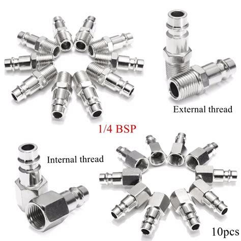 Buy Hot 10pcs 1 4 Bsp Euro Air Line Hose Fitting Connector Male Female Quick