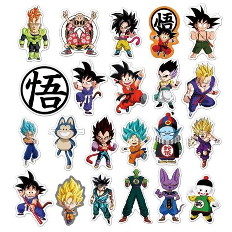 Lot De Sticker 50 Autocollant Dragon Ball Son Goku Kuririn Picollo