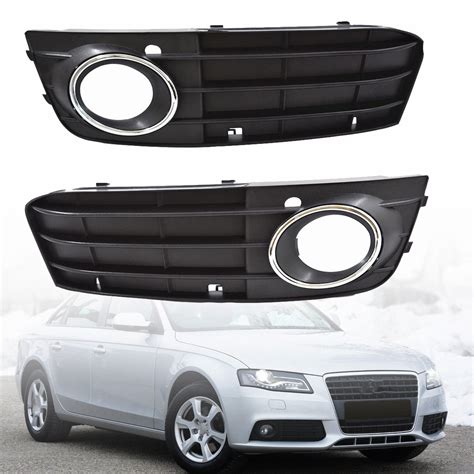 LABLT Pair Front Bumper Fog Light Grille Grille Cover For Audi A4 B8