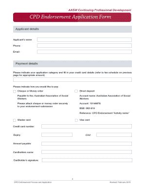 Fillable Online Cpd Endorsement Process And Application Aaswasnau Fax