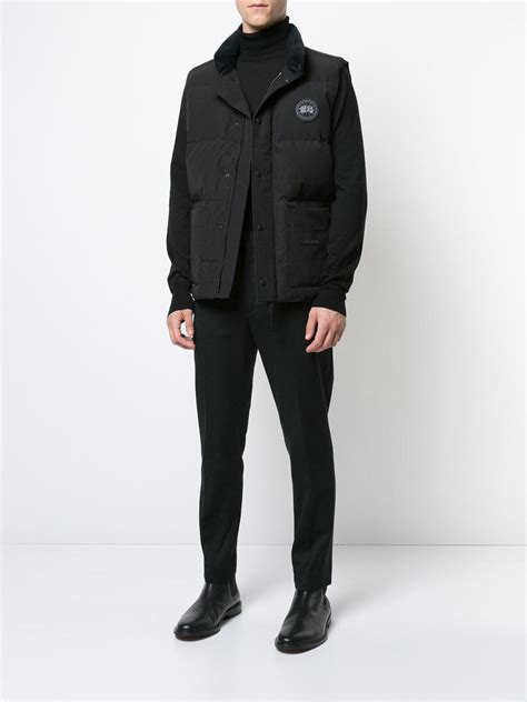 Canada Goose Cotton Logo Badge Gilet in Black for Men - Lyst